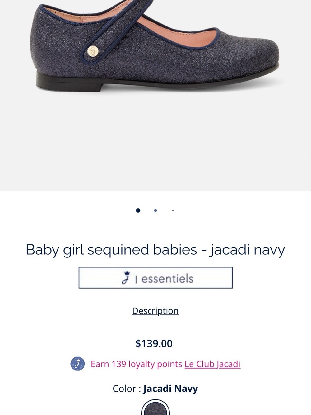 Jacadi Girls Glitter Mary Janes in Black - Picture 7 of 7